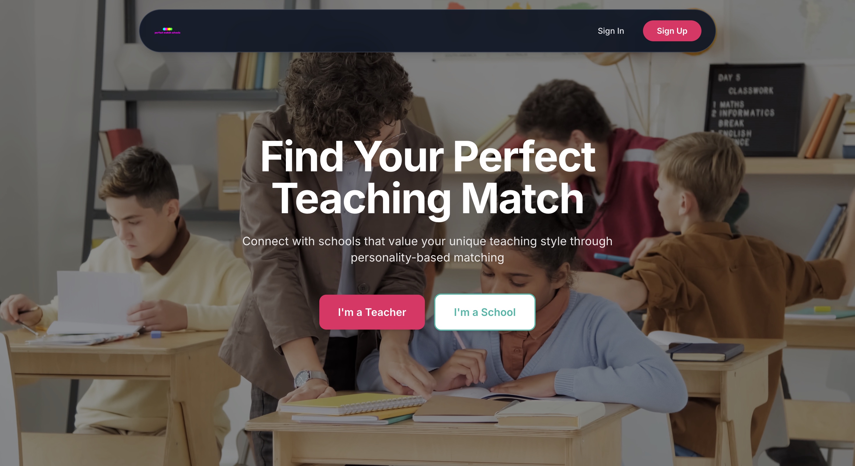 PerfectMatchSchools interface