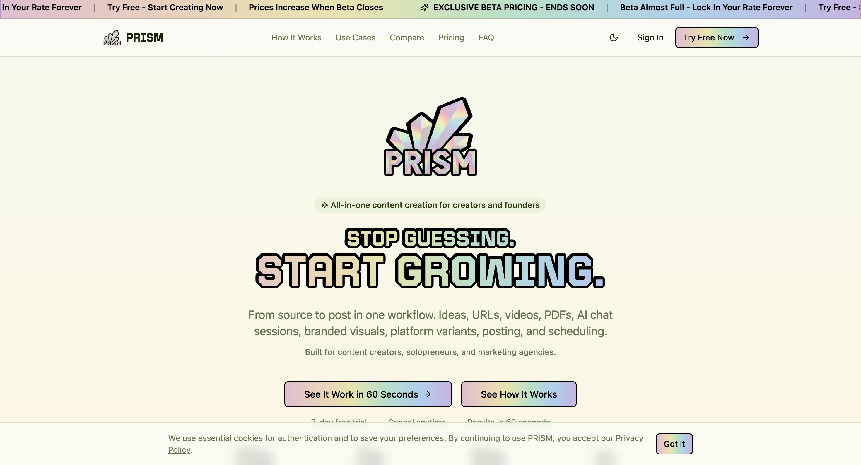 PRISM content creation platform